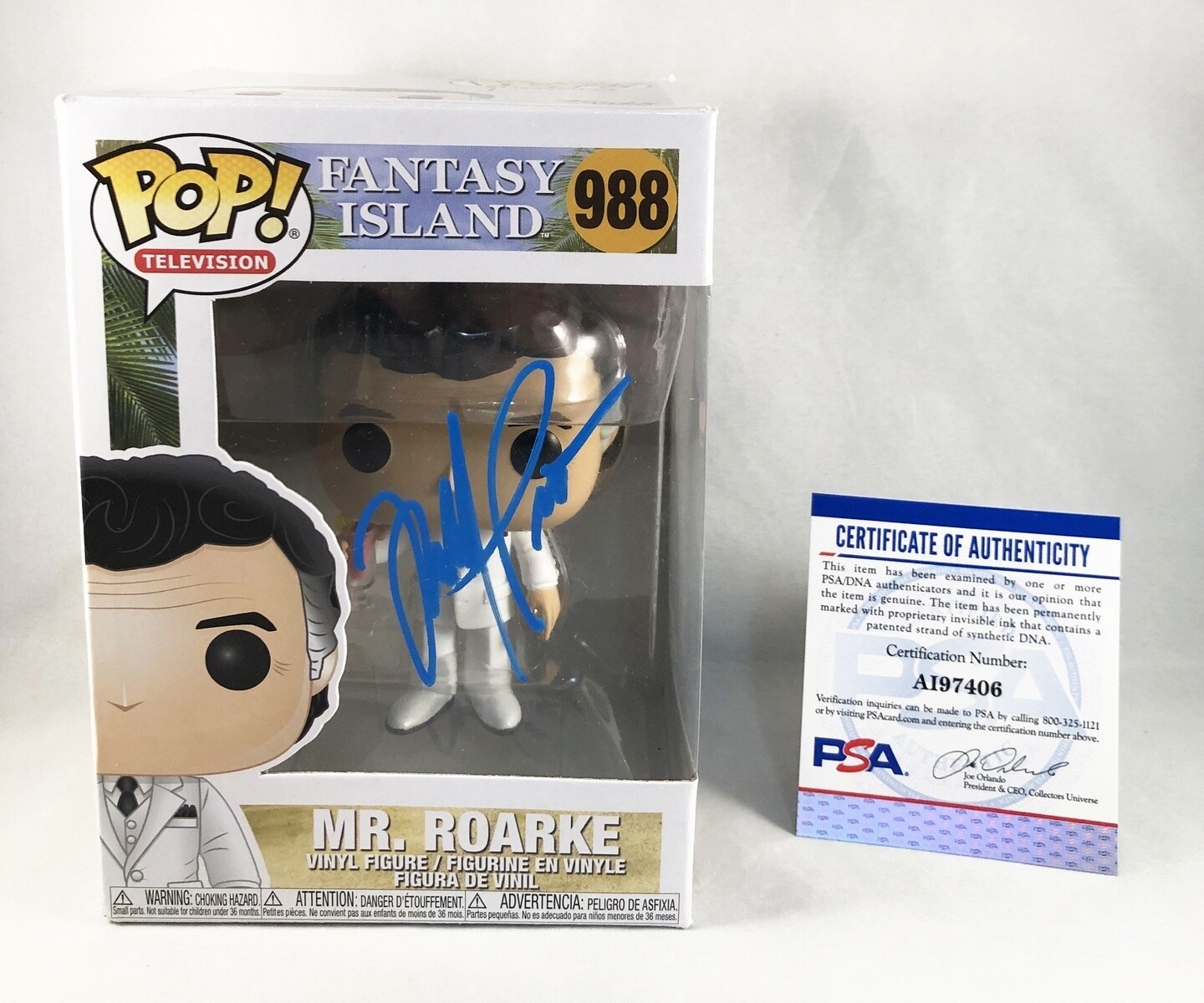 Michael Pena Signed Funko Pop Mr Roarke Fantasy Island PSA/DNA COA