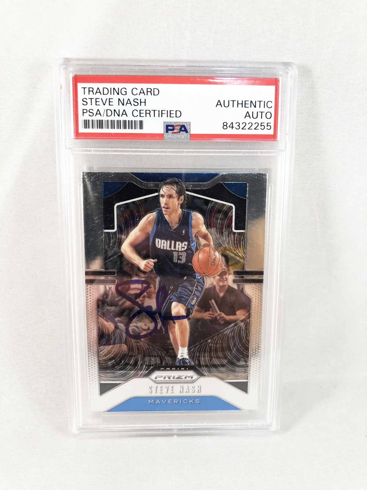 Phoenix Suns Steve Nash Signed Trading Card PSA/DNA 2019 Panini Prizm #28 COA