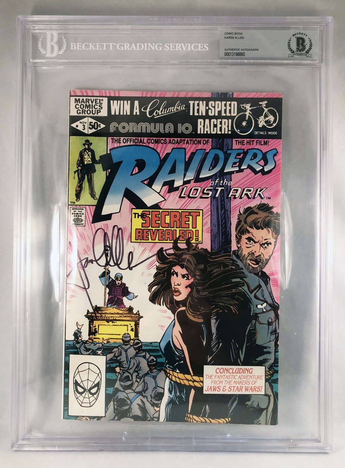 Karen Allen Signed Comic Book Beckett BAS Raiders of the Lost Ark COA