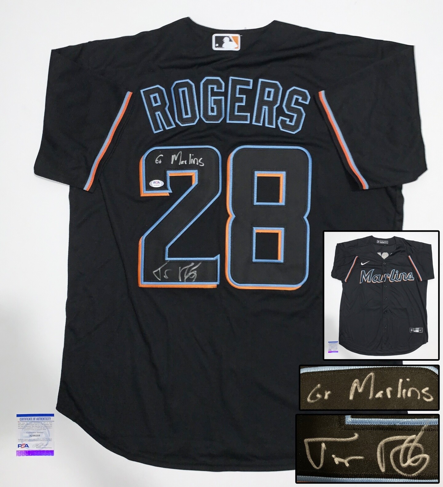 Miami Marlins Trevor Rogers Signed Jersey PSA/DNA COA