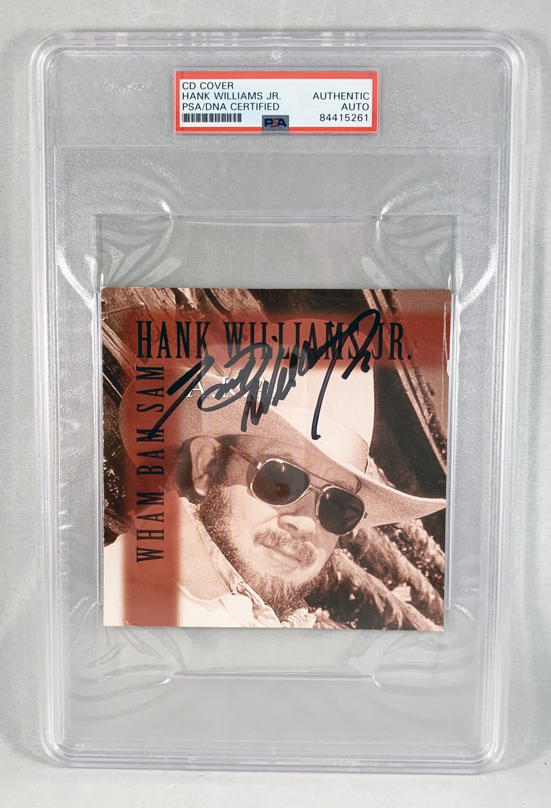 Country Singer Hank Williams Jr Signed CD Cover PSA/DNA 6 COA