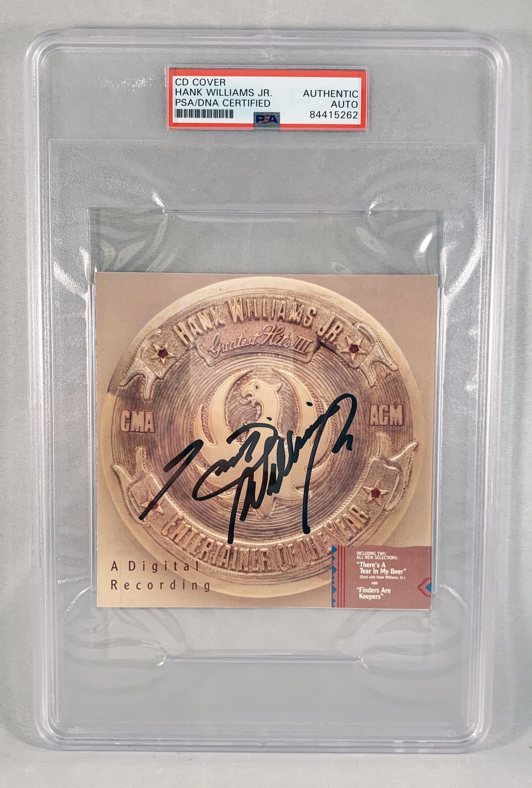 Country Singer Hank Williams Jr Signed CD Cover PSA/DNA 3 COA