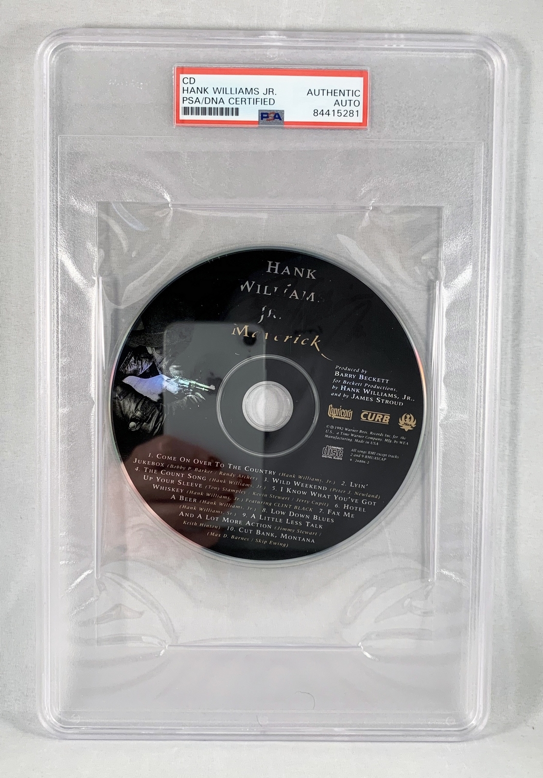 Country Singer Hank Williams Jr Signed CD PSA/DNA 9 COA