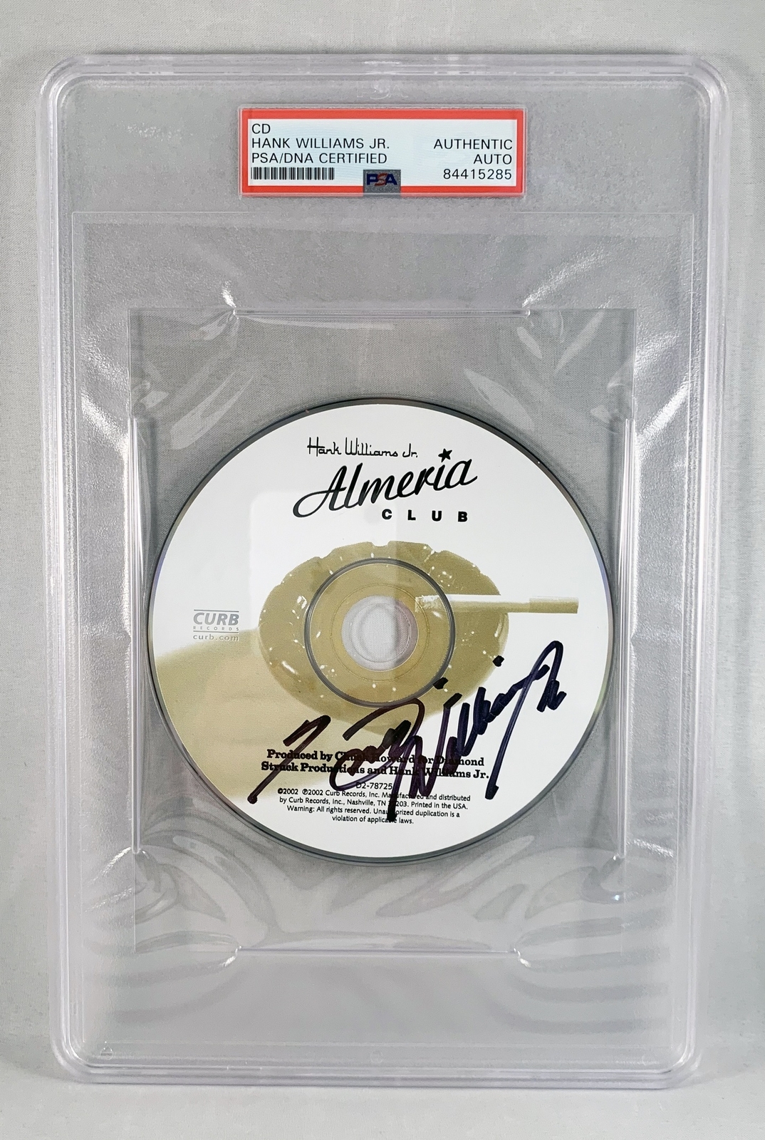 Country Singer Hank Williams Jr Signed CD PSA/DNA 5 COA