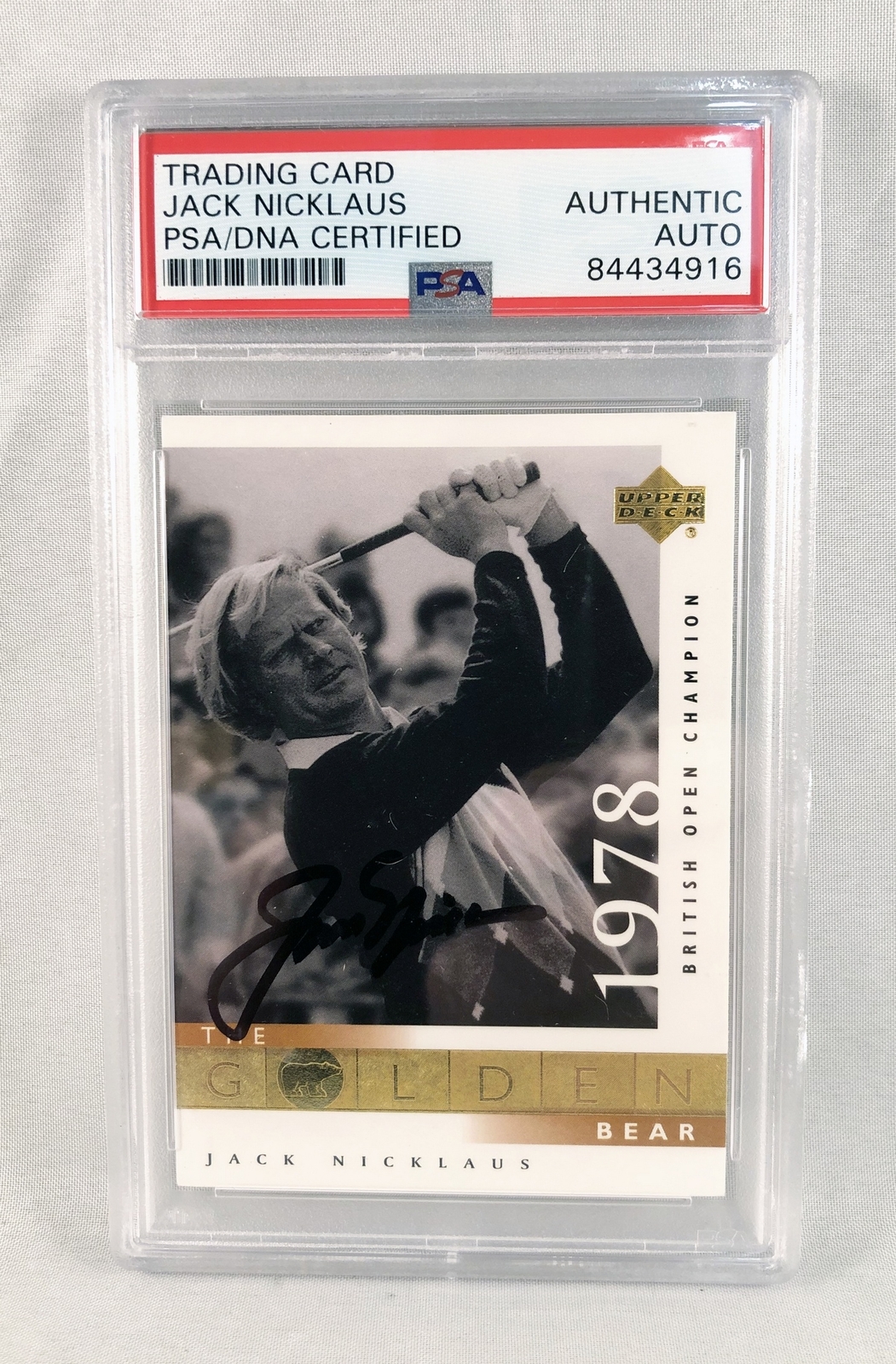 Jack Nicklaus Signed Trading Card 1978 Masters Champion COA