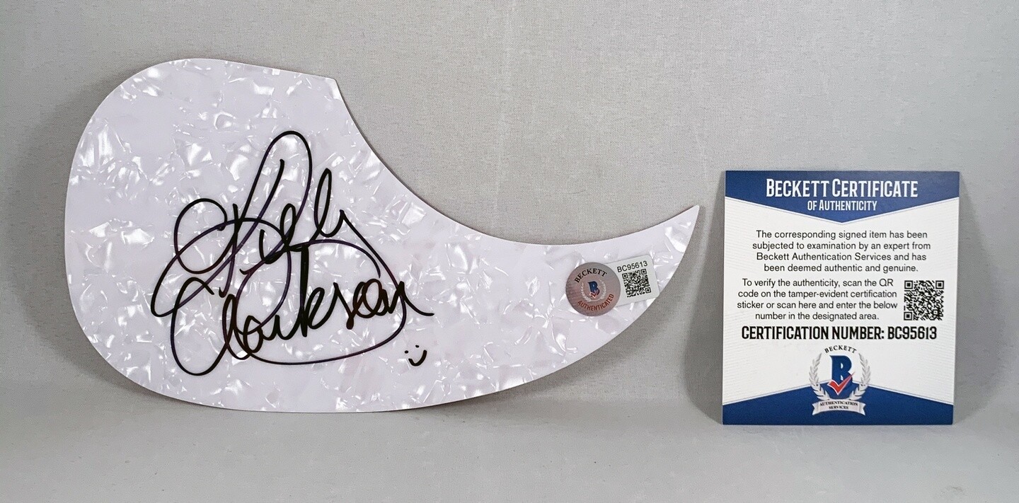 Kelly Clarkson Signed Acoustic Pickguard Beckett BAS COA