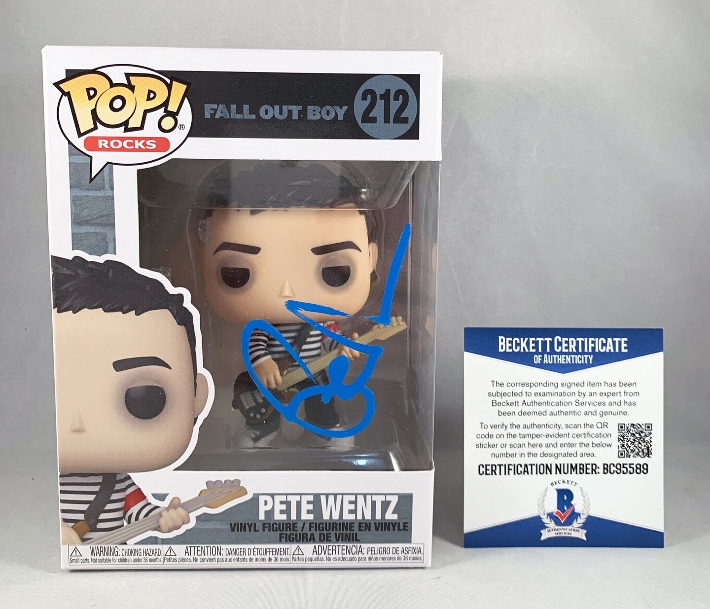 Pete Wentz Signed Funko Pop Fall Out Boy 1 Beckett BAS COA