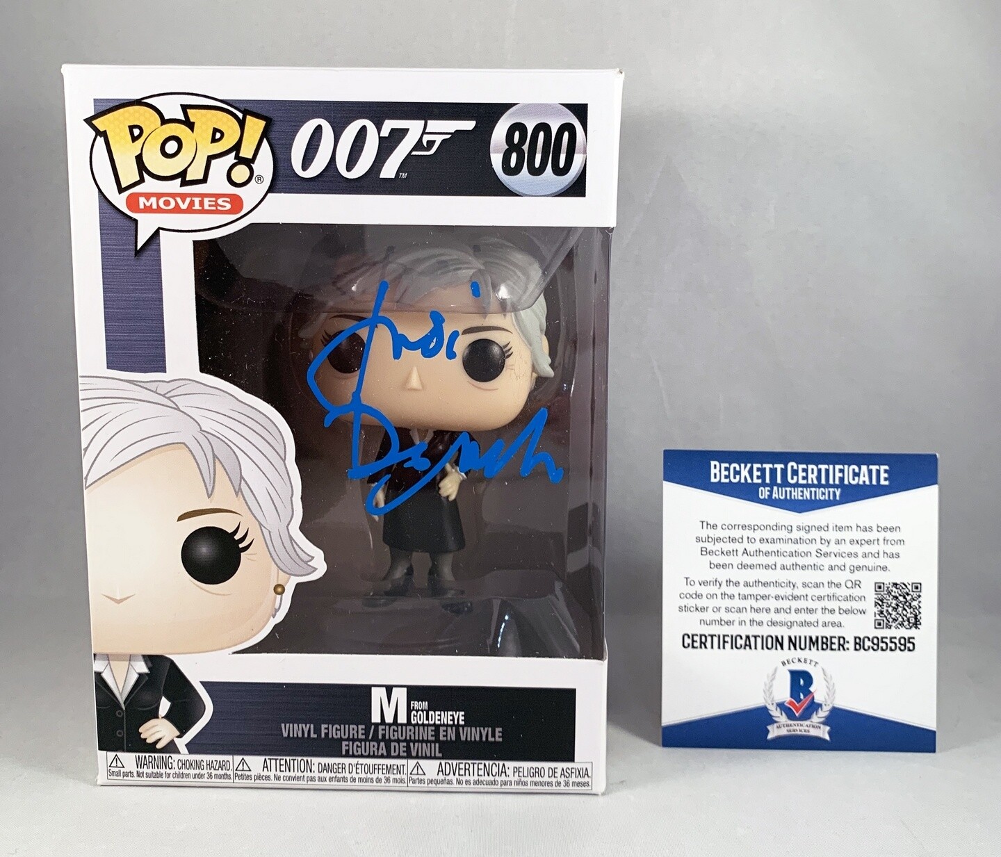 Judi Dench Signed Funko Pop M 007 Beckett BAS COA