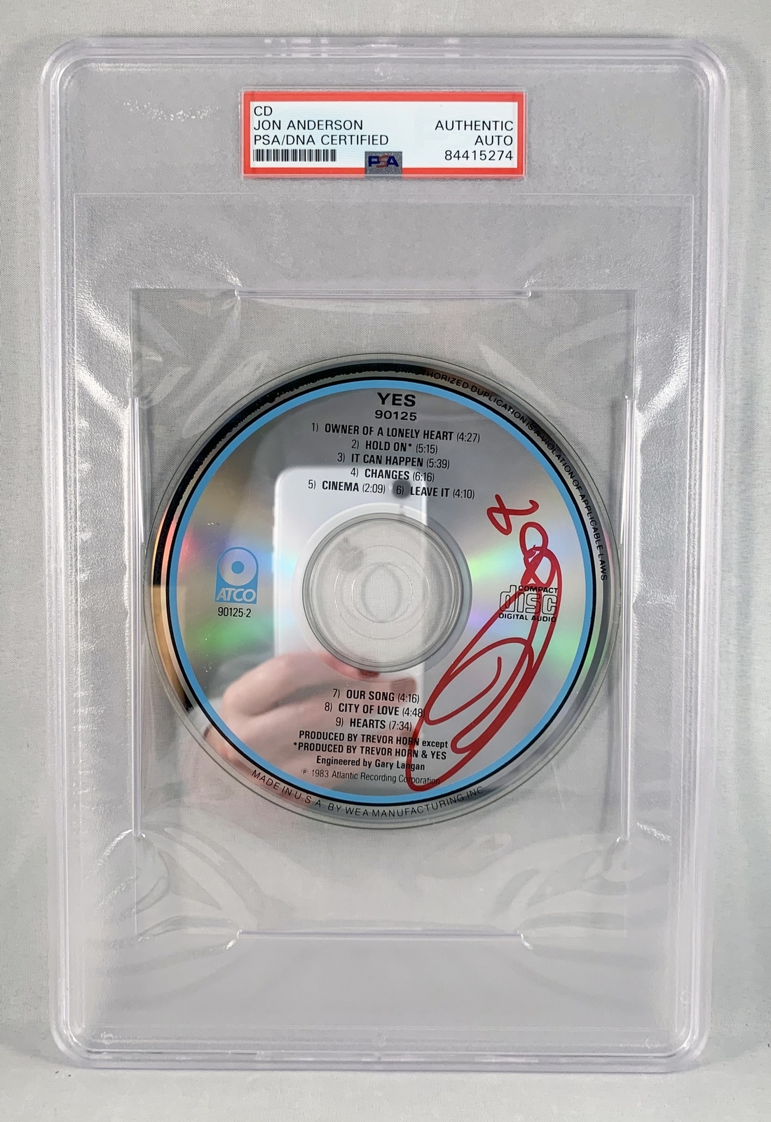 Jon Anderson Signed CD PSA/DNA Yes COA