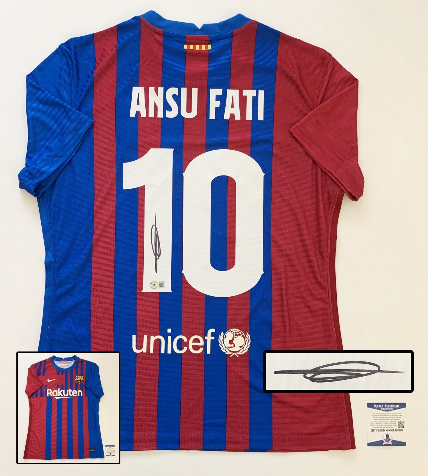 FC Barcelona Ansu Fati Signed Jersey Beckett BAS COA