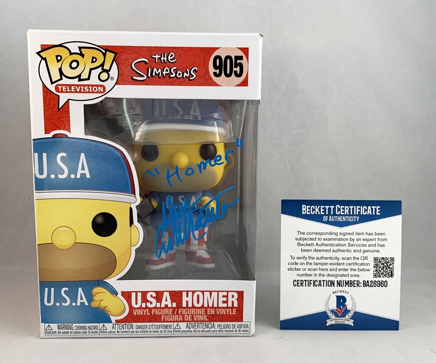 Dan Castellaneta Signed Funko Pop Beckett BAS USA Homer Simpsons COA