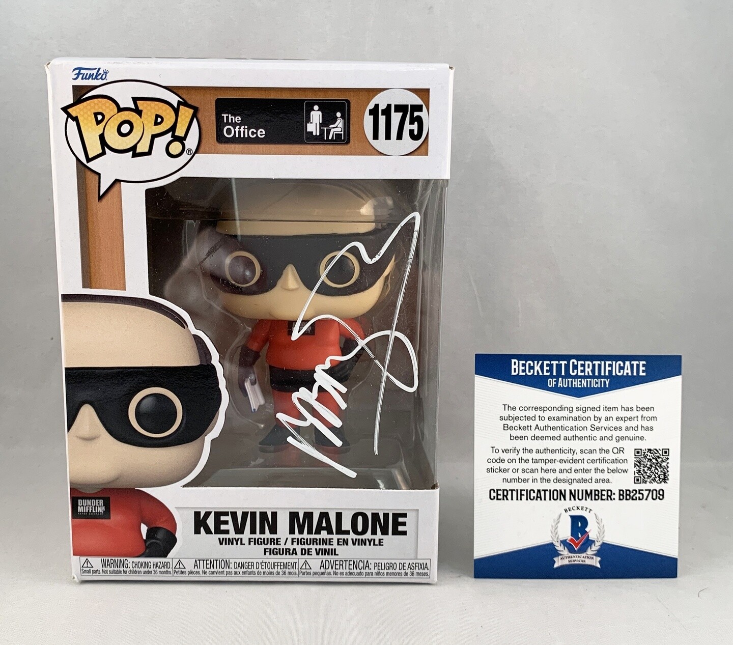 Brian Baumgartner Signed Funko Pop Beckett BAS Kevin Malone The Office 2 COA