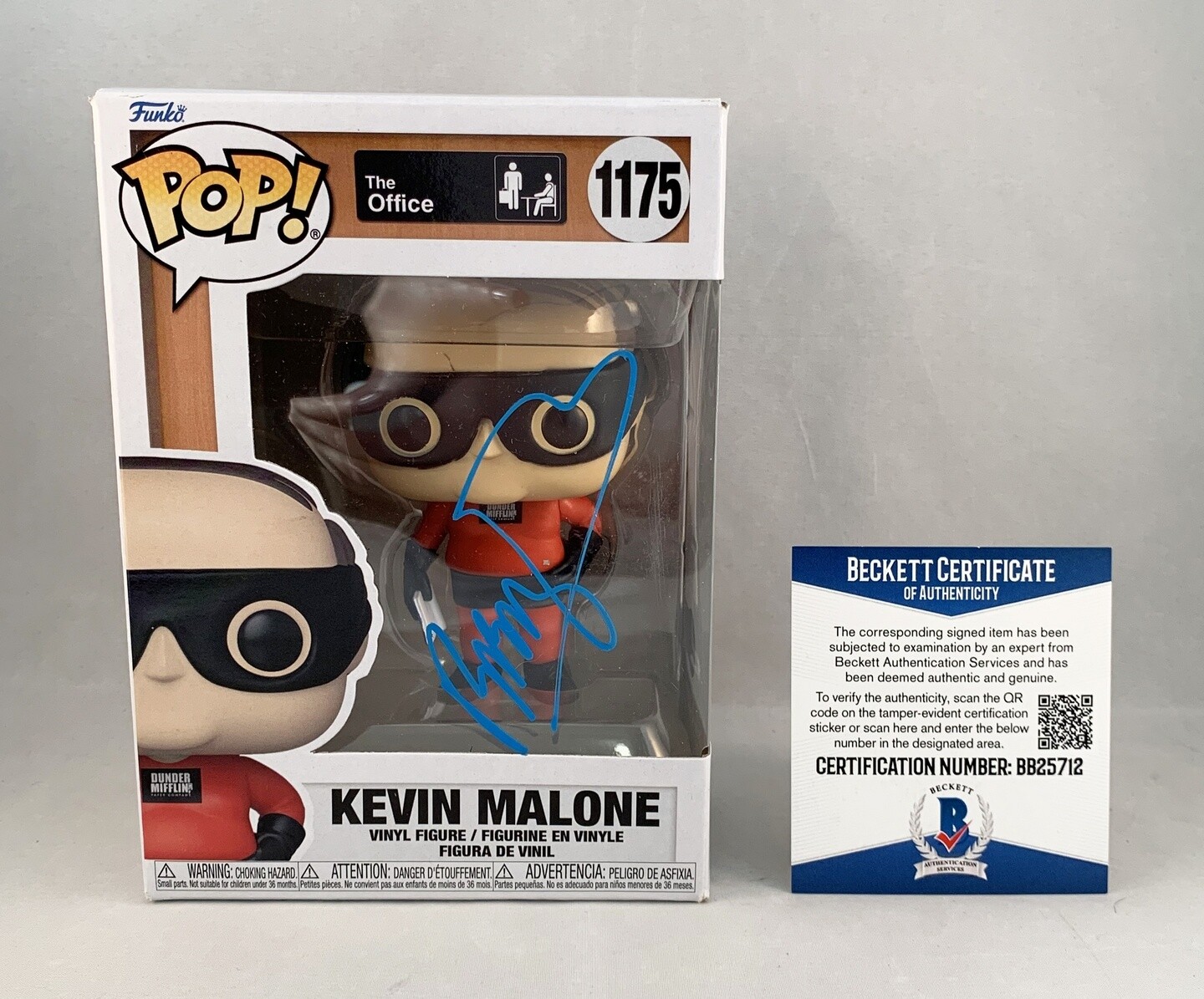 Brian Baumgartner Signed Funko Pop Beckett BAS Kevin Malone The Office COA