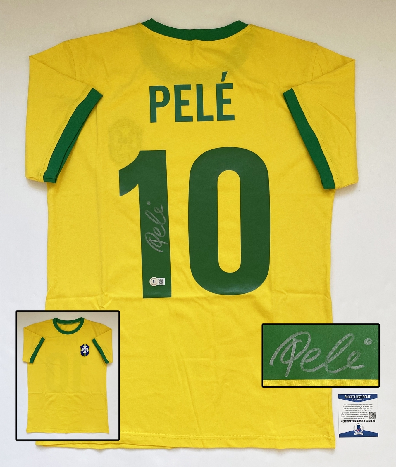 Pele Signed Jersey Brasil Beckett BAS 2 COA