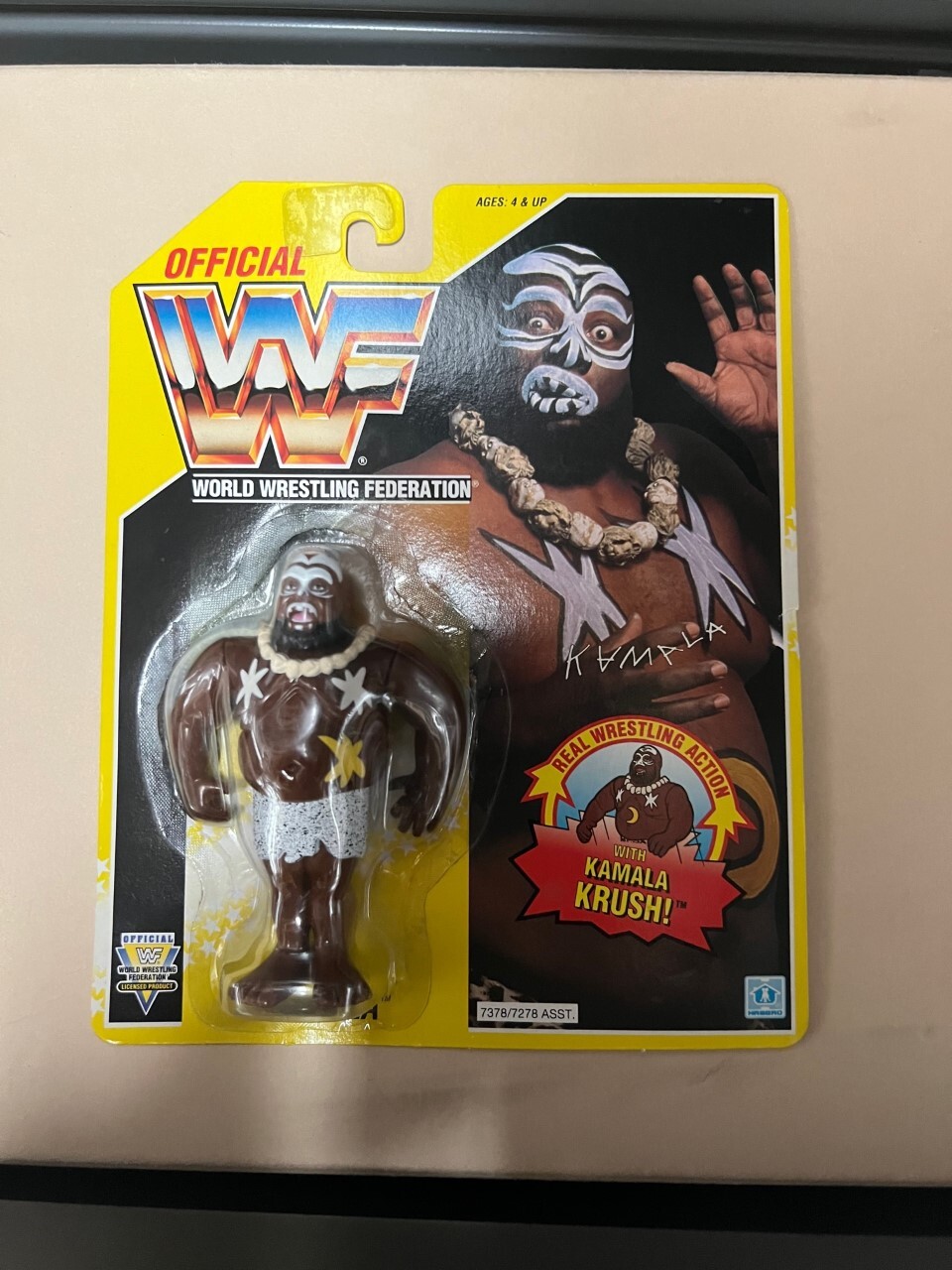 Kamala Hasbro Yellow MOC Figure WWE WWF