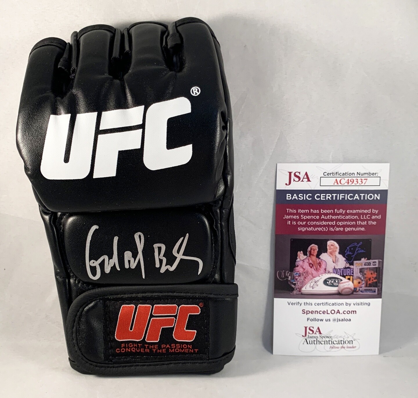 Gabriel Burns Signed MMA Glove UFC JSA COA