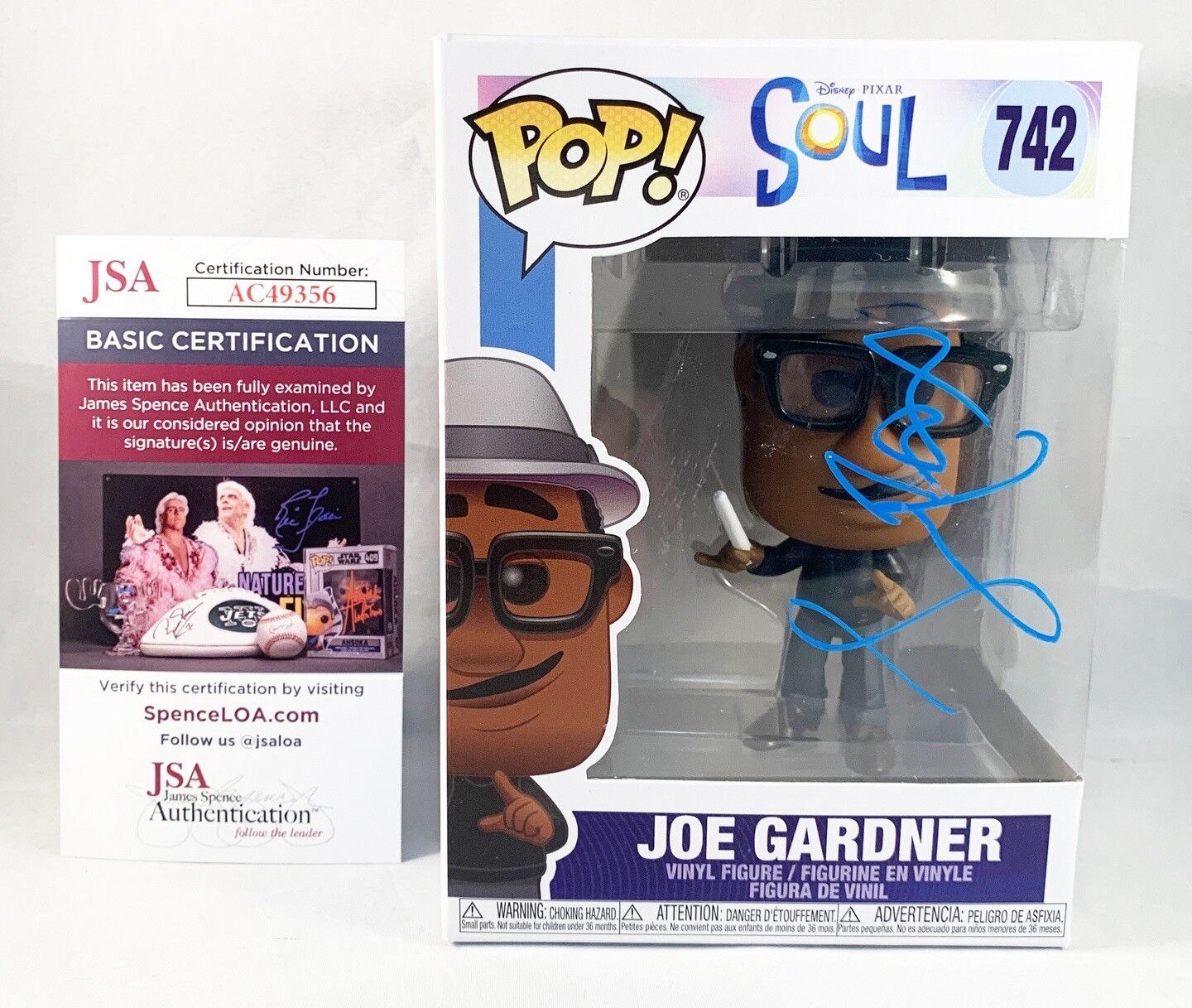 Jaime Foxx Signed Funko Pop Soul Joe Gardner JSA COA