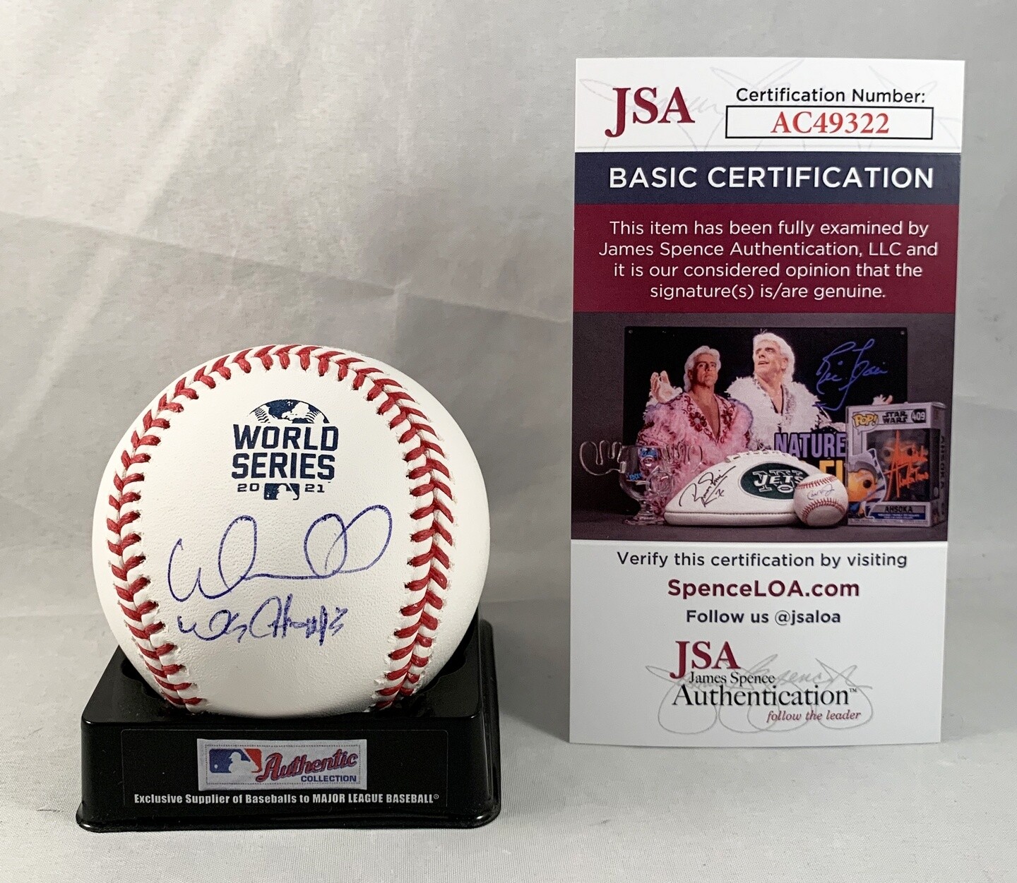 Atlanta Braves William Contreras Signed 2021 World Series Baseball JSA COA