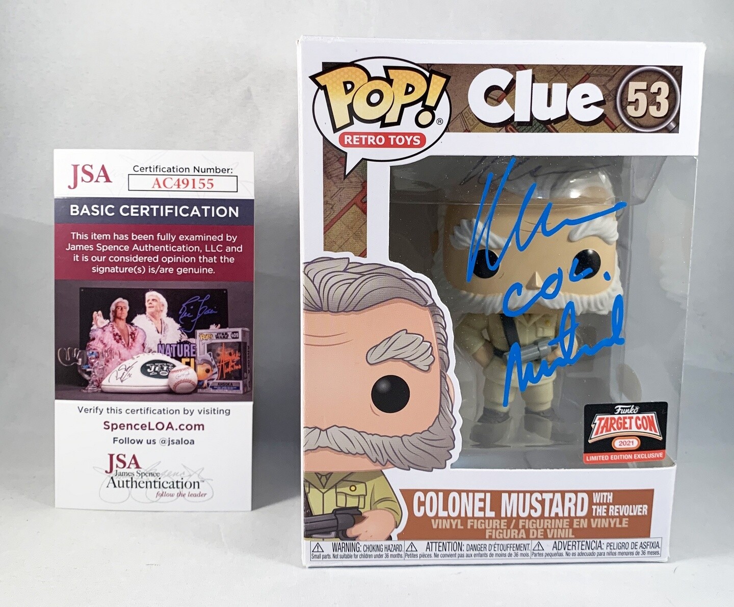 Martin Mull Signed Funko Pop Clue Colonel Mustard with the Revolver JSA COA
