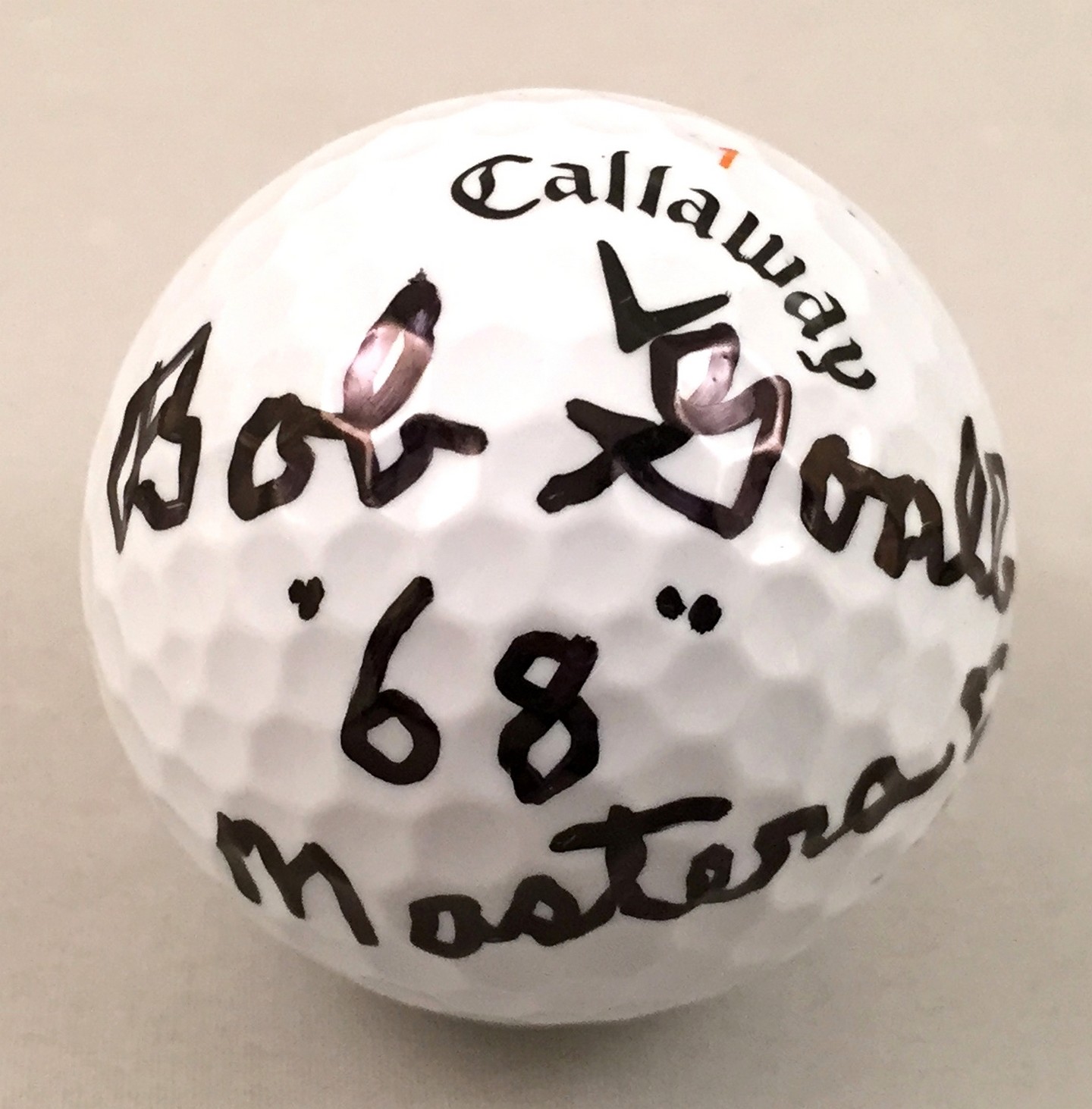 Bob Goalby Signed Golf Ball Masters Champion 68 COA