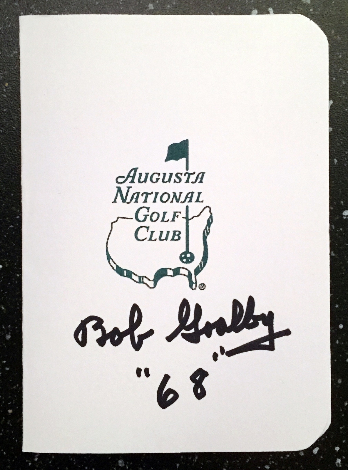 Bob Goalby Signed and Dated Masters Scorecard 6 COA