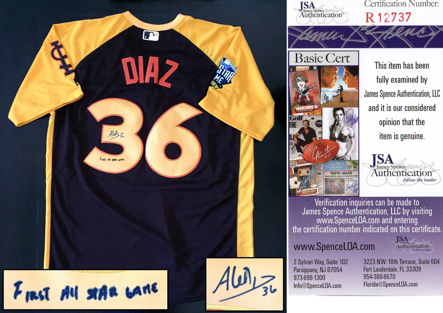 St. Louis Cardinals Aledmys Diaz Signed 2016 All Star Jersey JSA Authenticated C