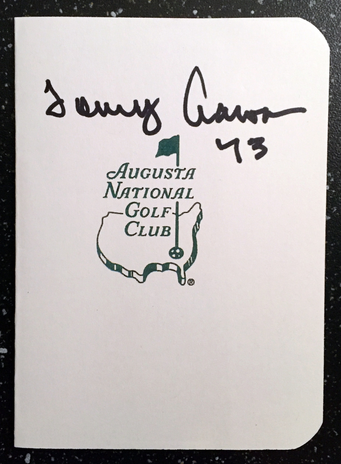 Tommy Aaron Signed Masters Scorecard 7 COA