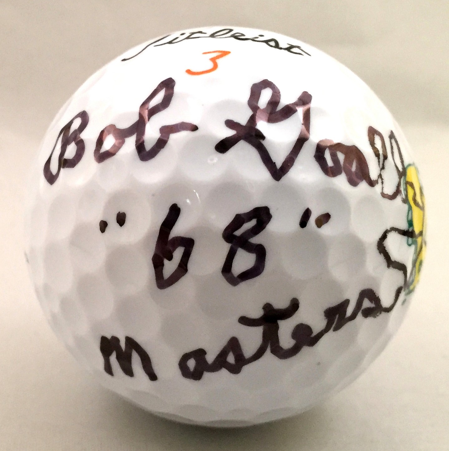 Bob Goalby Signed and Dated Masters Golf Ball COA