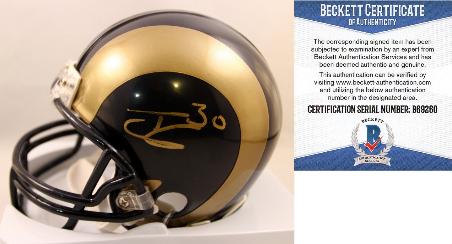 Los Angeles Rams Todd Gurley Signed Mini Helmet Beckett BAS COA COA