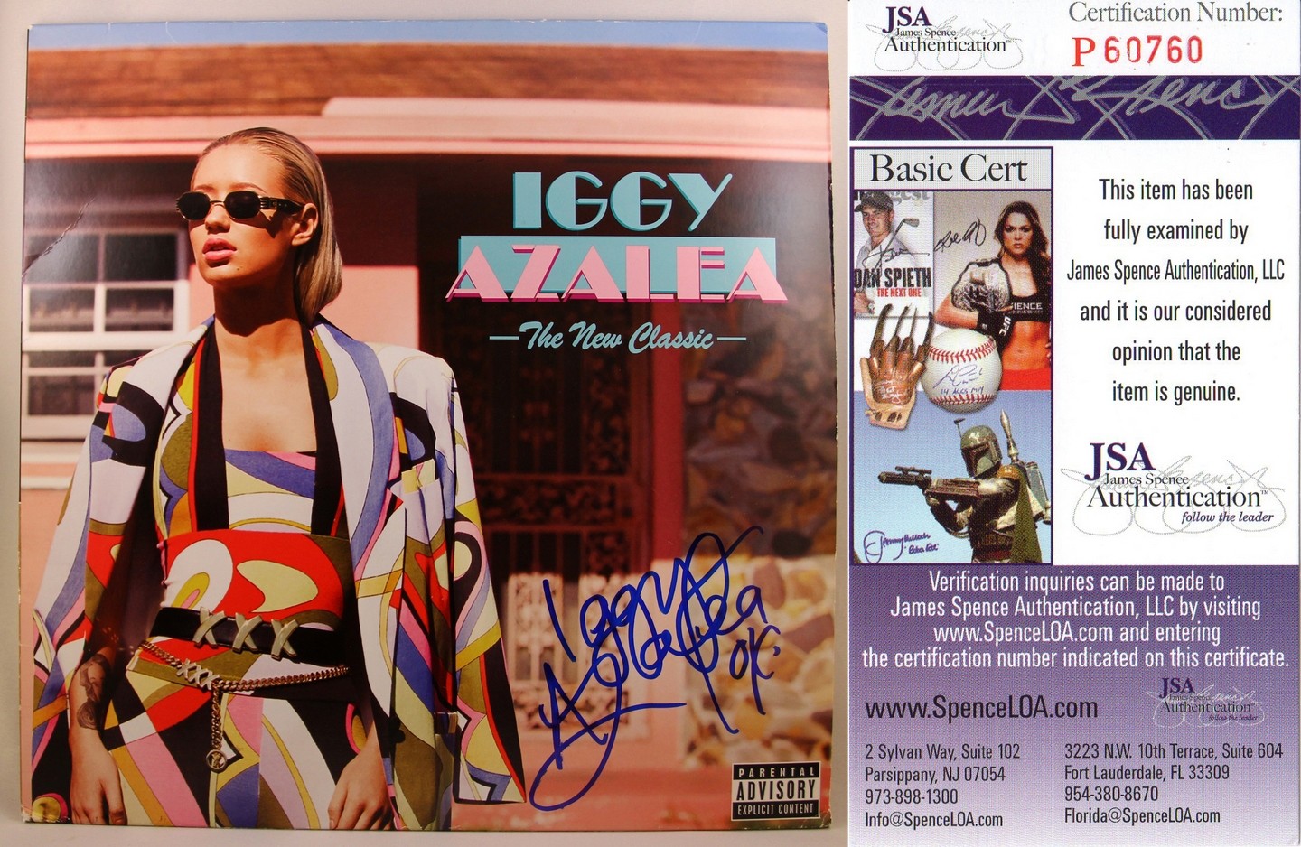 Iggy Azalea Signed Vinyl LP Album The New Classic JSA Authenticated COA