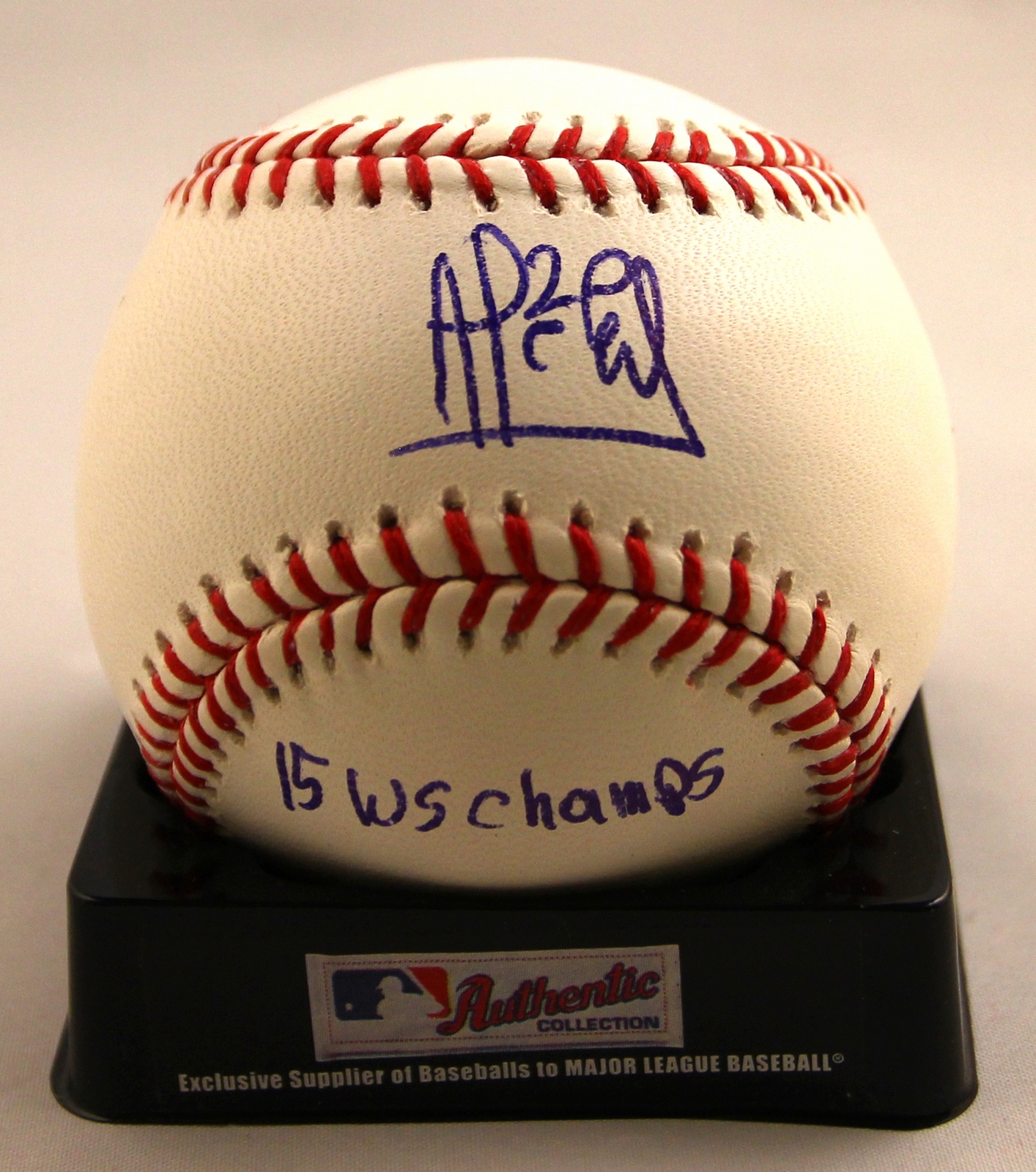 Alcides Escobar Signed Authentic MLB Baseball WS 2015 Champs COA
