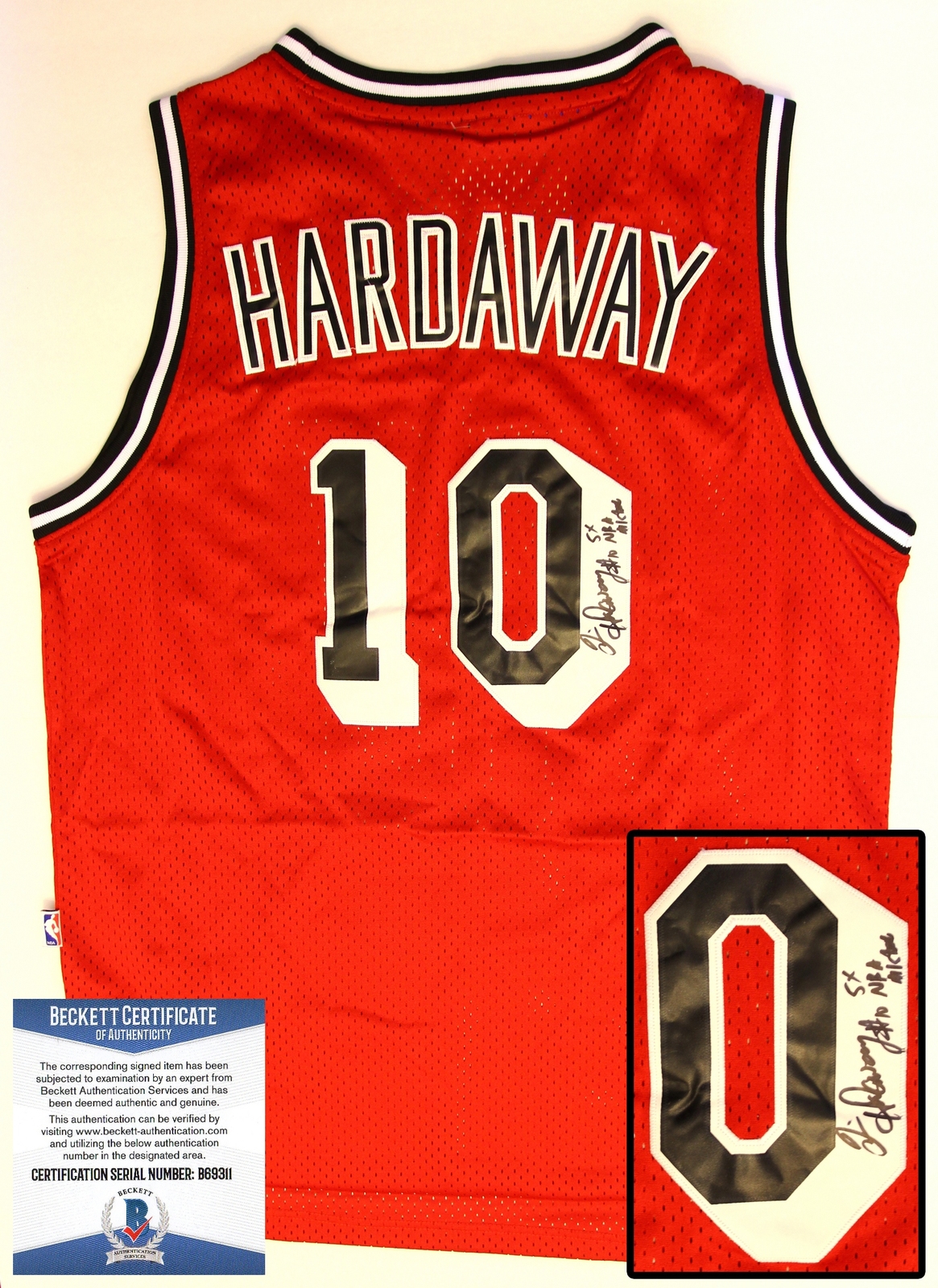 MIAMI HEAT TIM HARDAWAY SIGNED JERSEY BECKETT BAS COA COA COLLECTIBLE MEMORABILIA