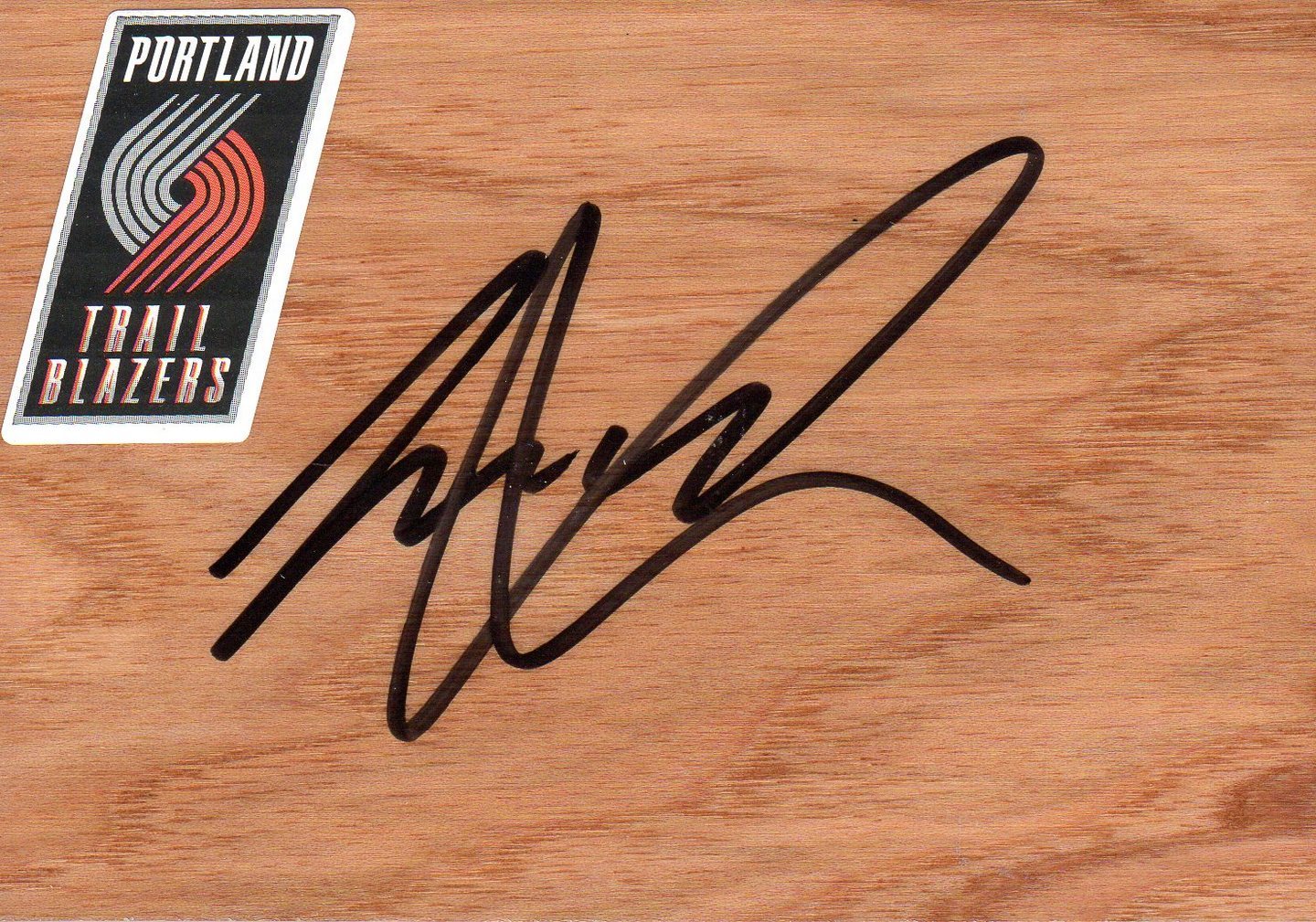 Portland Trail Blazers Joel Freeland Signed FloorBoard COA