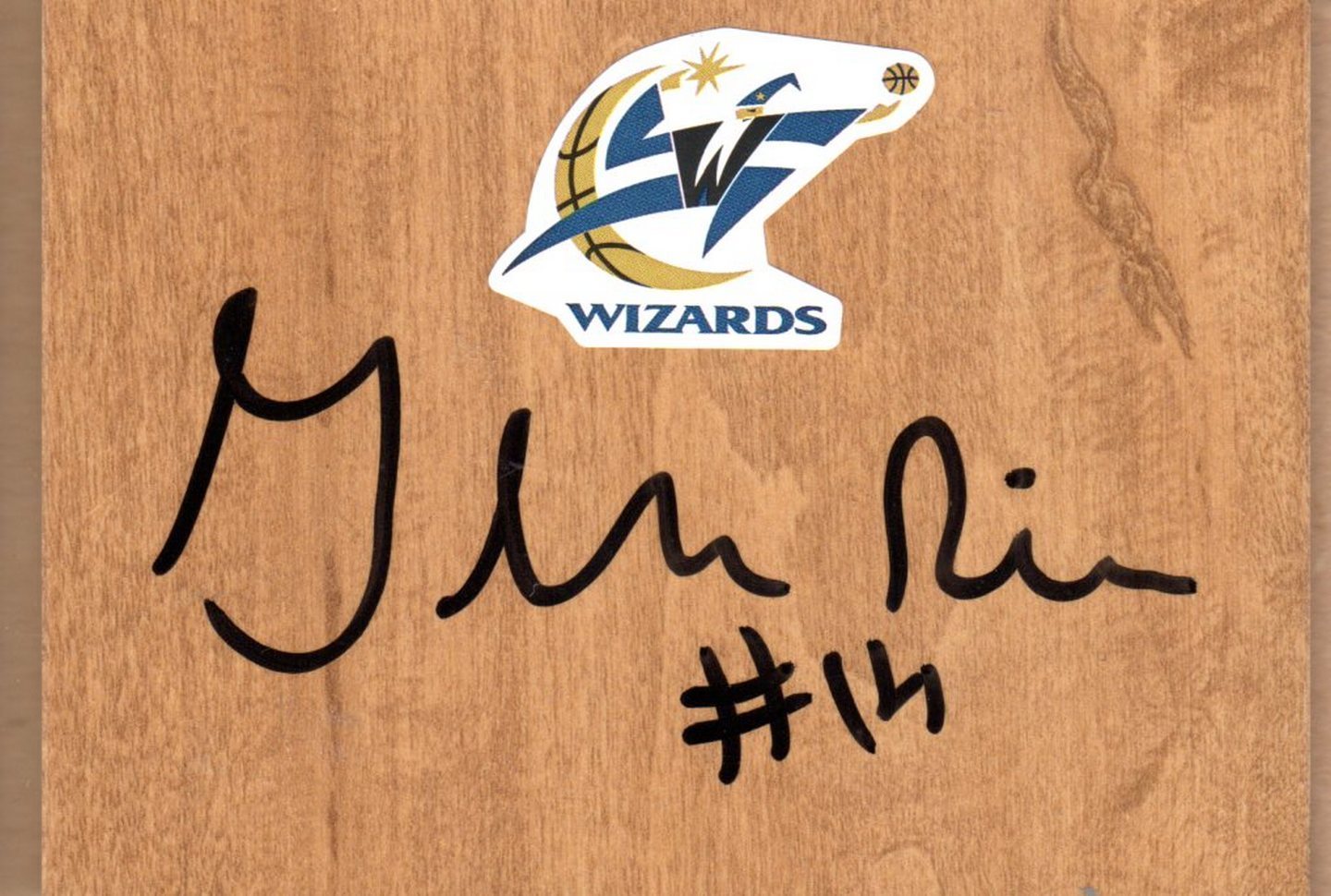 Washington Wizards Glen Rice Jr Signed FloorBoard COA