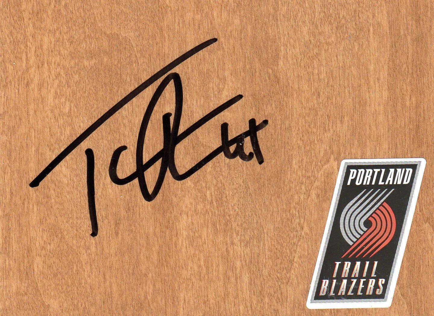 Portland Trail Blazers Thomas Robinson Autographed FloorBoard COA