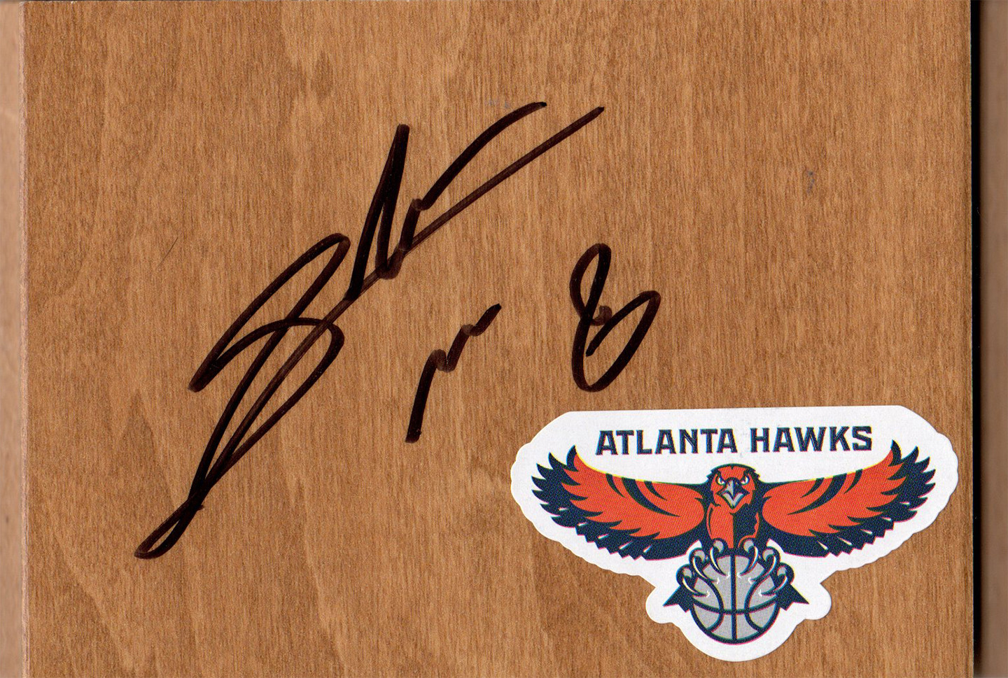 ATLANTA HAWKS SHELVIN MACK SIGNED FLOORBOARD COA COLLECTIBLE MEMORABILIA