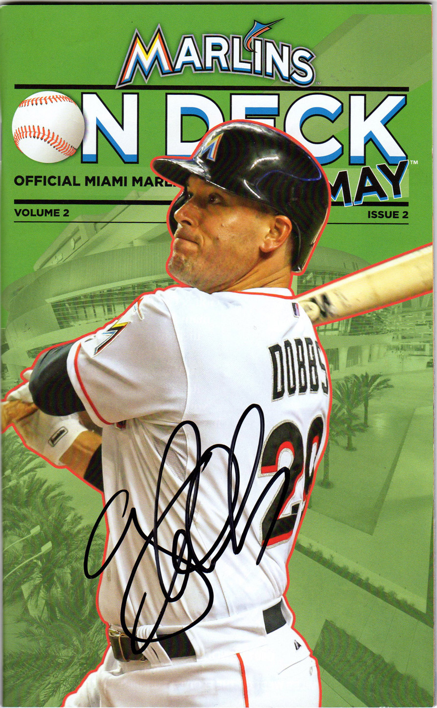 Miami Marlins Greg Dobbs Signed Game Program COA