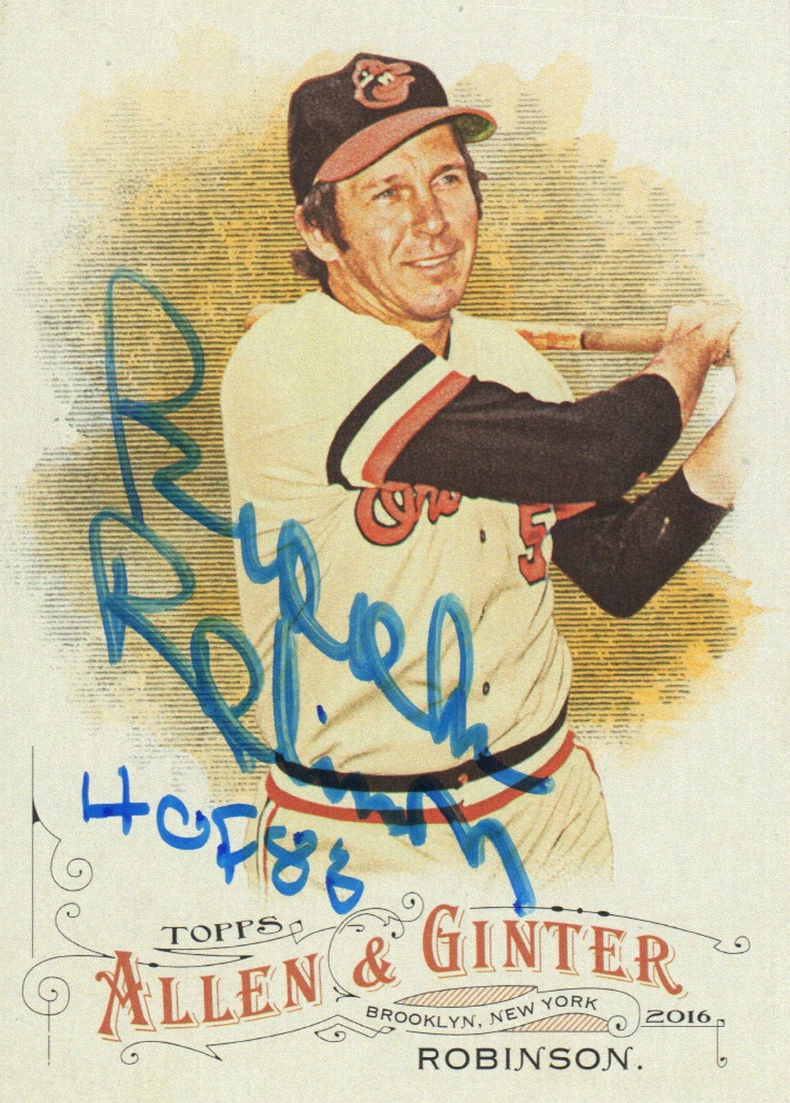 Baltimore Orioles Brooks Robinson Signed Trading Card 2016 Topps Allen Ginter #1