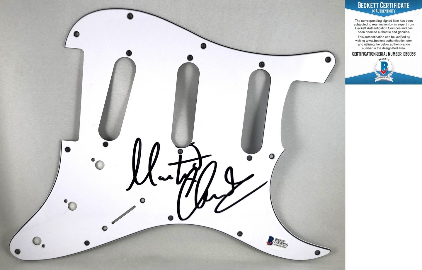 Pretenders Martin Chambers Signed Electric PickGuard Beckett BAS COA