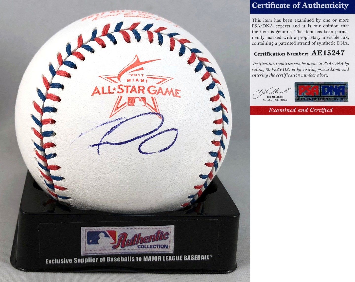 Houston Astros Carlos Correa Signed 2017 All Star Baseball PSA/DNA COA