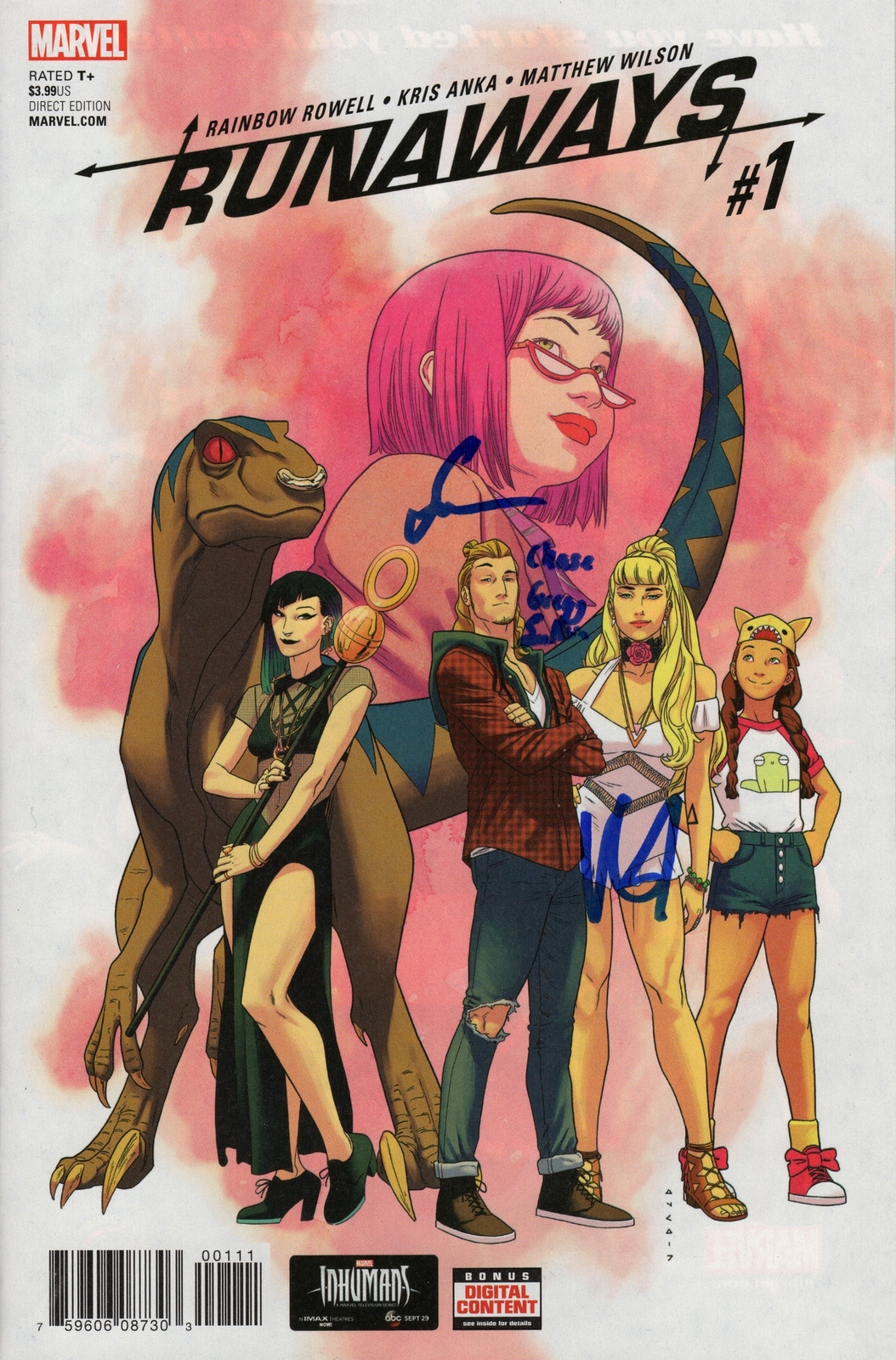 Marvels Runaways Signed Comic Book Issue #1 Virginia Gardner Gregg Sulkin COA