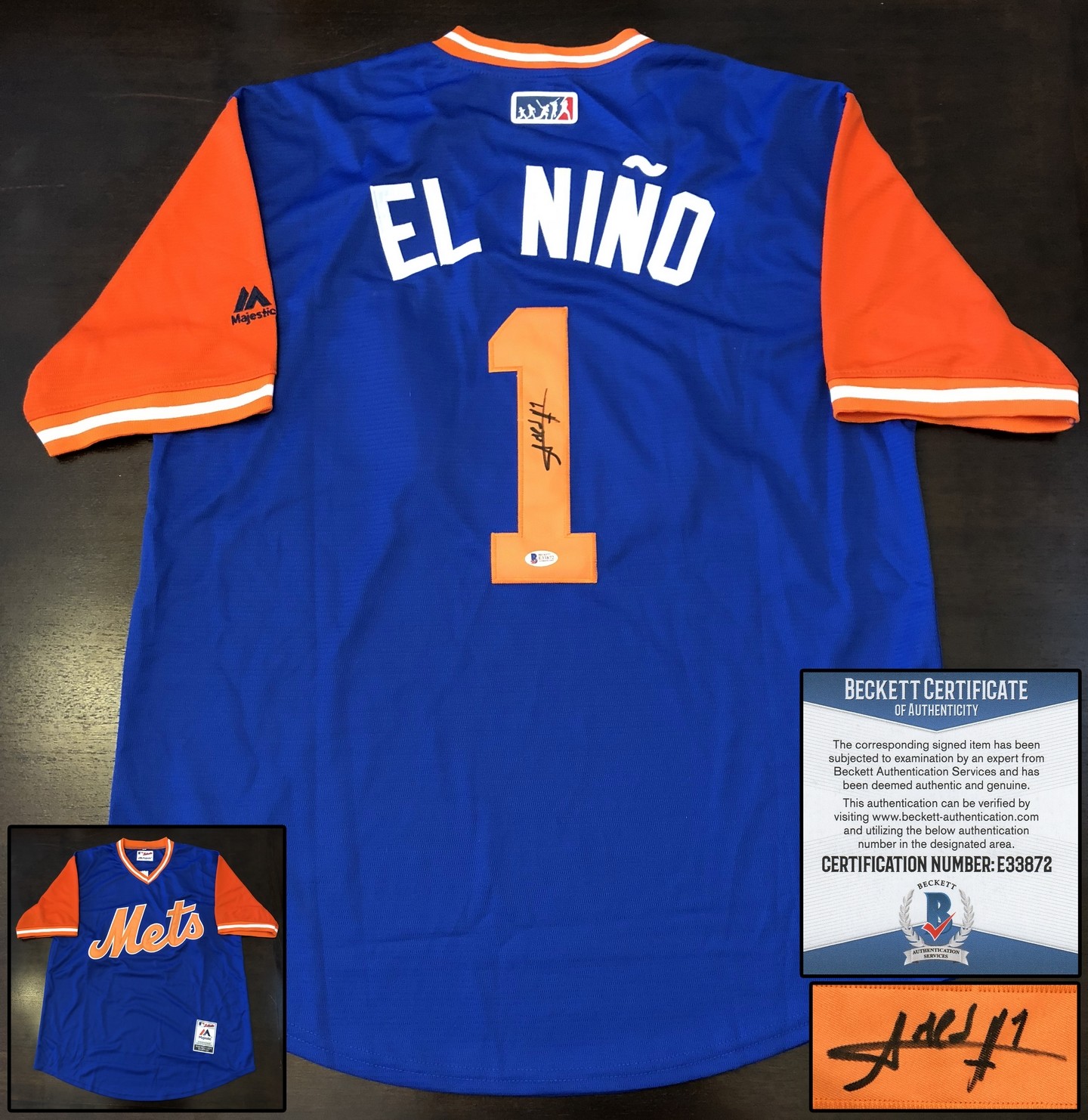 Amed Rosario Signed Jersey Nickname El Nino Beckett BAS COA
