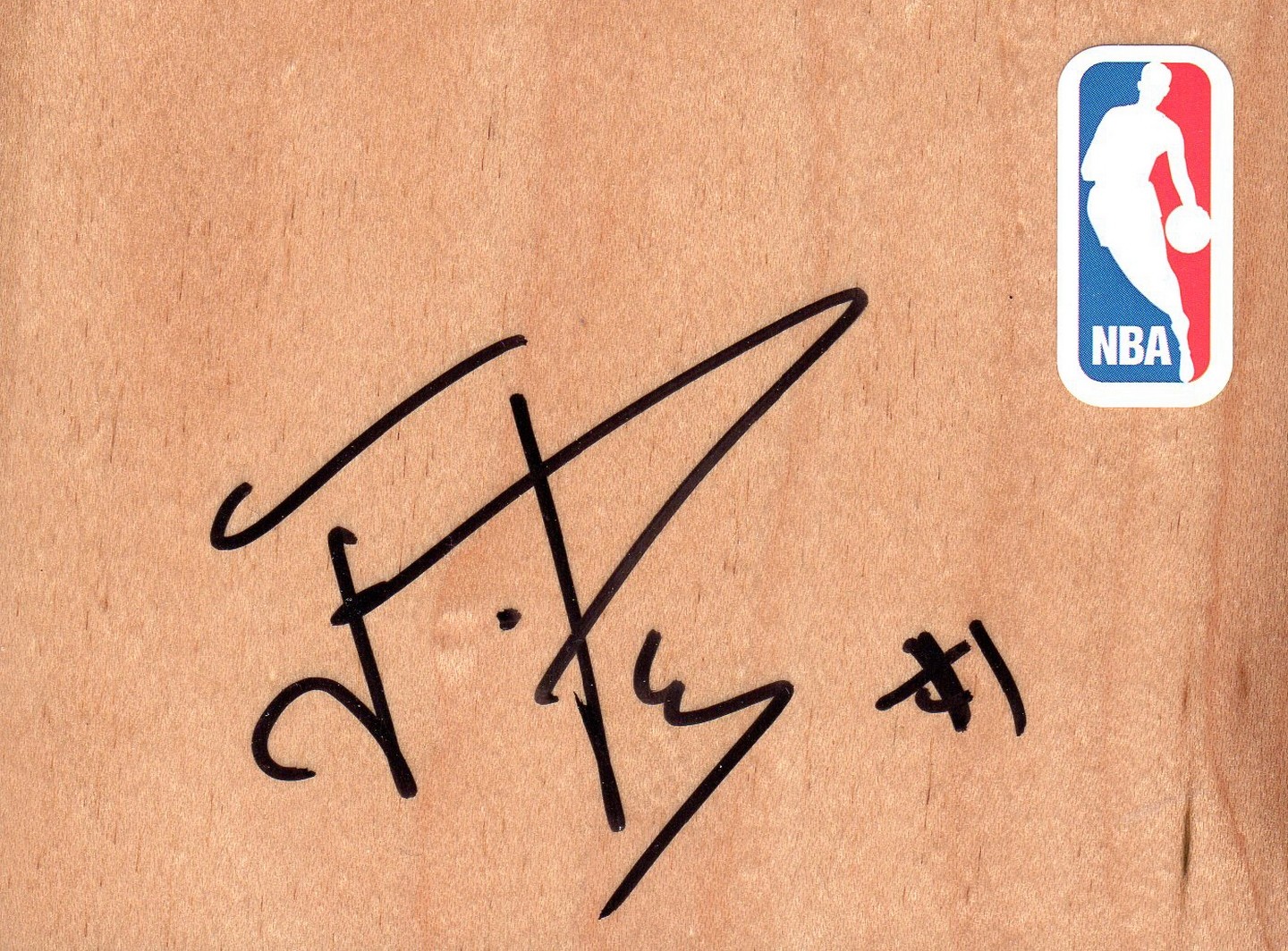 Washington Wizards Jared Dudley Signed FloorBoard COA