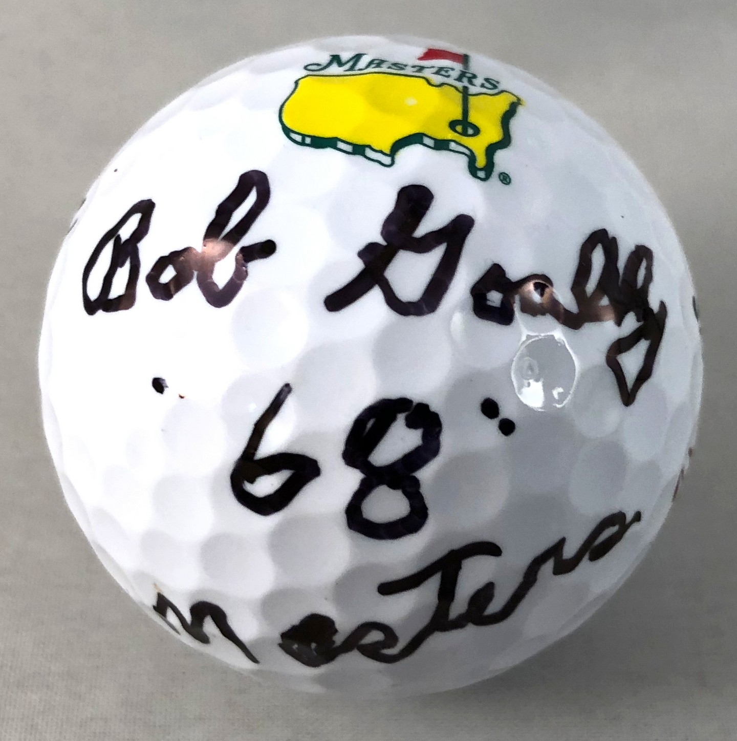 Bob Goalby Signed Masters Golf Ball 68 Champion COA