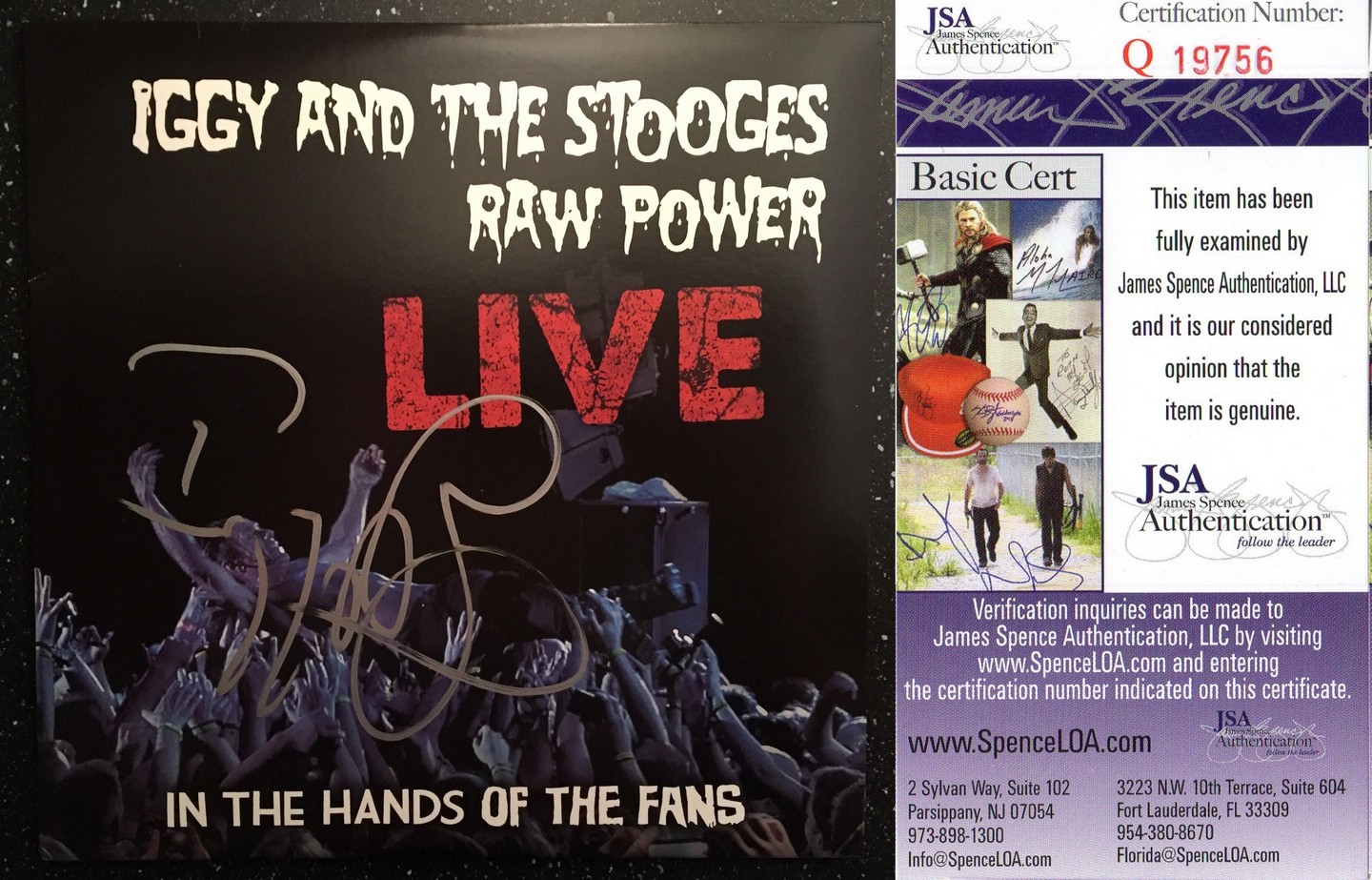 Iggy Pop Signed Vinyl LP Album The Stooges Raw Power Live JSA Authenticated COA