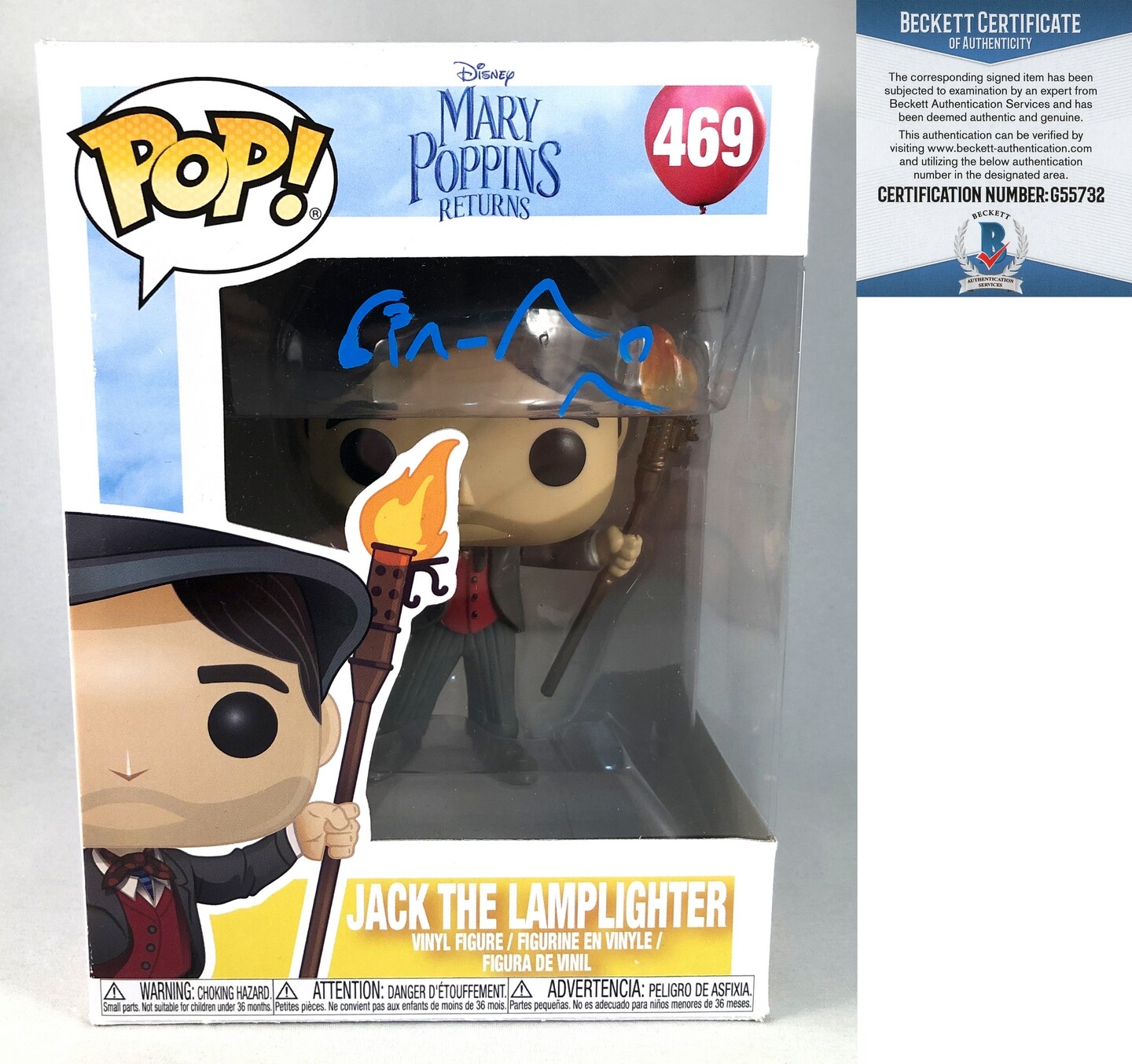 Lin-Manuel Miranda Signed Funko Pop Figurine Jack The Lamplighter 469 Mary Poppi
