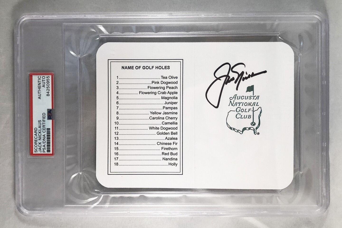 Jack Nicklaus Signed Masters ScoreCard 2 PSA/DNA COA