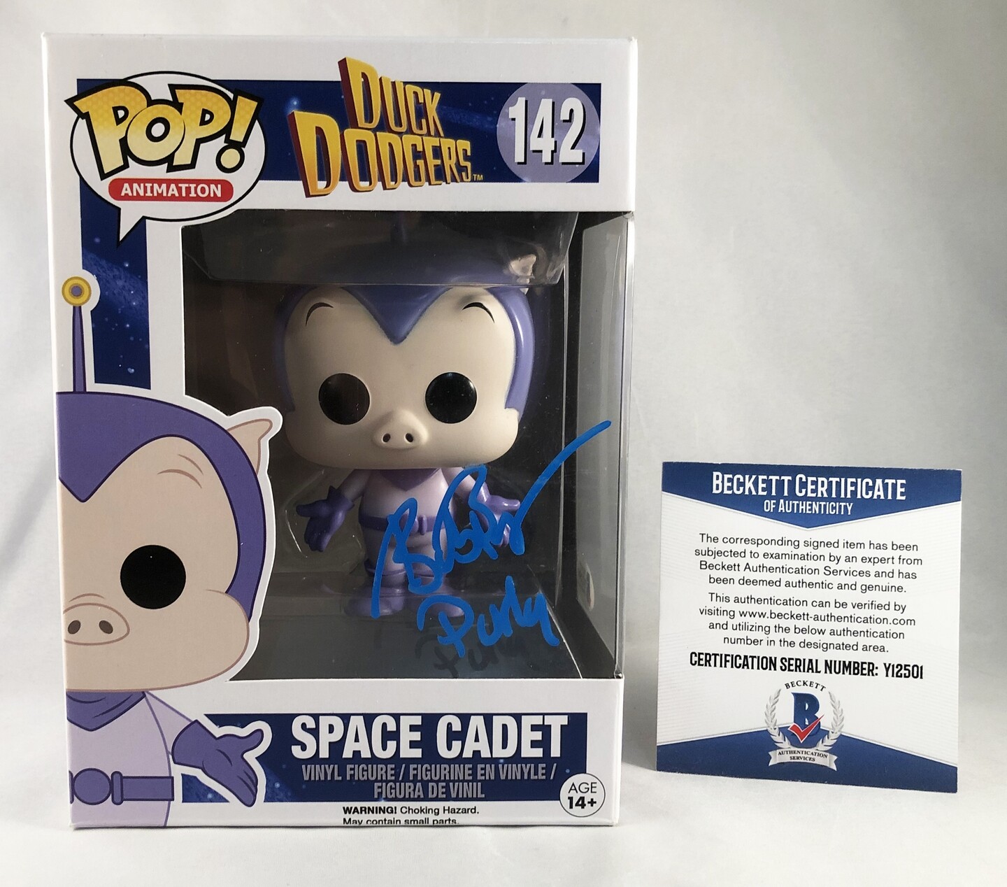 Bob Bergen Signed Funko Pop Beckett BAS Duck Dodgers Space Cadet 142 COA