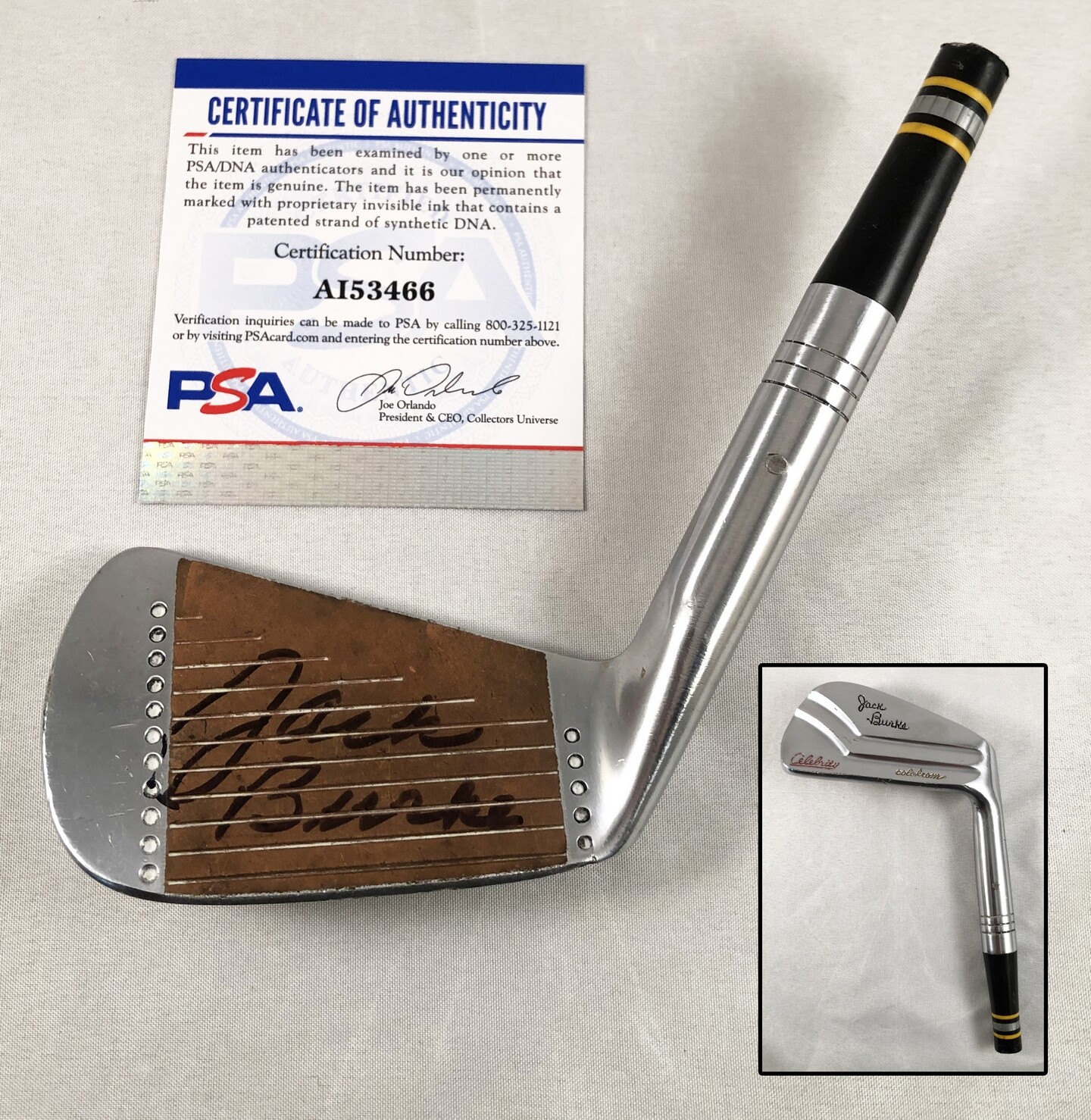 Masters Champion Jack Burke Signed Golf Club Head PSA/DNA 2 COA