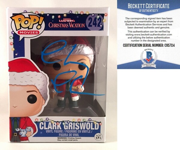 Chevy Chase Signed Funko Pop Christmas Vacation Clark Griswold Beckett BAS COA